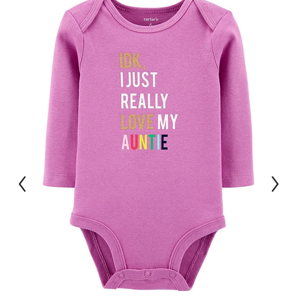 Carter's IDK I just really 💕 my auntie onesie 9m